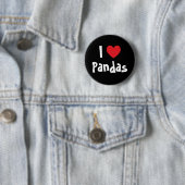 Badge Rond 5 Cm J'adore les pandas (En situation)