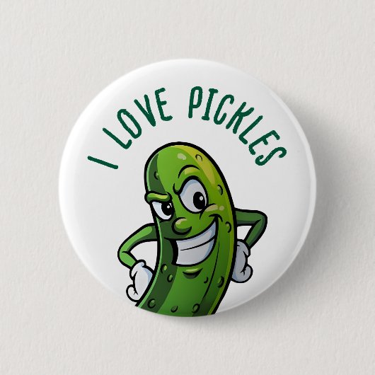 Badge Rond 5 Cm J'adore les Pickles (Devant)