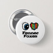 Badge Rond 5 Cm J'adore (♥) les renards fennecs (Devant & derrière)