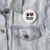 Badge Rond 5 Cm J'adore (♥) les renards fennecs (En situation)