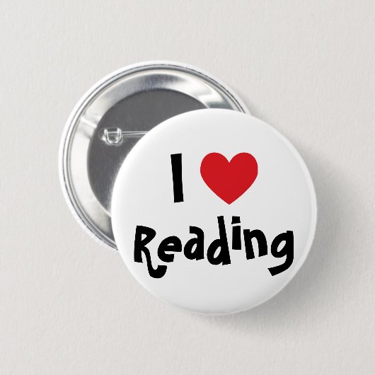 Badge Rond 5 Cm J'adore lire (Devant & derrière)
