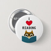 Badge Rond 5 Cm J'adore lire (Devant & derrière)