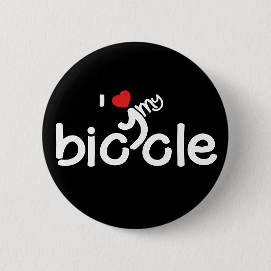 Badge Rond 5 Cm J'adore ma typographie de vélo (Devant)