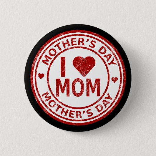 Badge Rond 5 Cm J'adore Maman's Day Std, Bouton rond de 2¼ pouces (Devant)