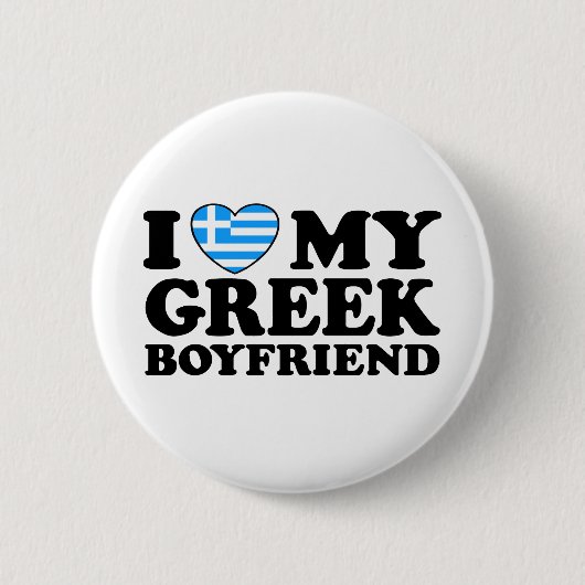 Badge Rond 5 Cm J'adore mon petit ami grec (Devant)