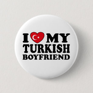 Badge Rond 5 Cm J'adore mon petit ami turc
