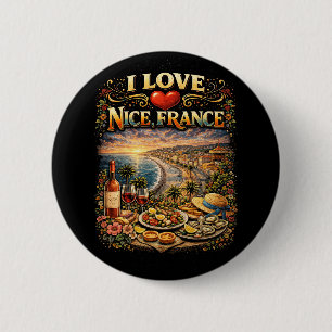 Badge Rond 5 Cm J'adore Nice