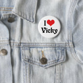 Badge Rond 5 Cm J'adore Vicky (En situation)