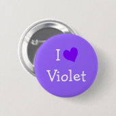Badge Rond 5 Cm J'adore Violet (Devant & derrière)