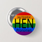 Badge Rond 5 Cm Jag föredrar hen pronomen pride - knapp (Devant & derrière)