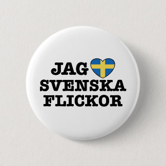 Badge Rond 5 Cm Jag Svenska Flickor