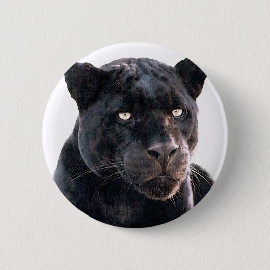 Badge Rond 5 Cm Jaguar noir (Devant)