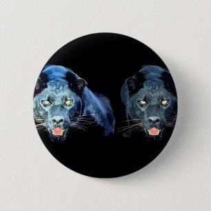 Badge Rond 5 Cm Jaguar - panthère noire