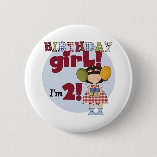 Badge Rond 5 Cm J'ai 2 T-shirts et cadeaux pour fille d'anniversai (Devant)