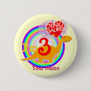 Badge Rond 5 Cm J'ai 3 ans que l'anniversaire célèbrent le