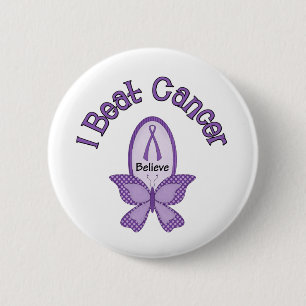 Badge Rond 5 Cm J'ai battu le CANCER