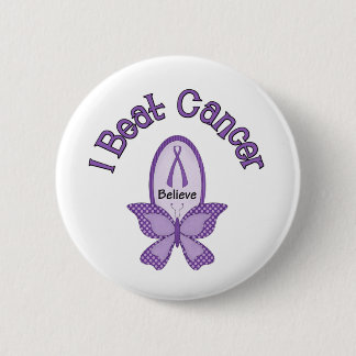 Badge Rond 5 Cm J'ai battu le CANCER