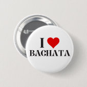 Badge Rond 5 Cm J'ai coeur Bachata bouton (Devant & derrière)