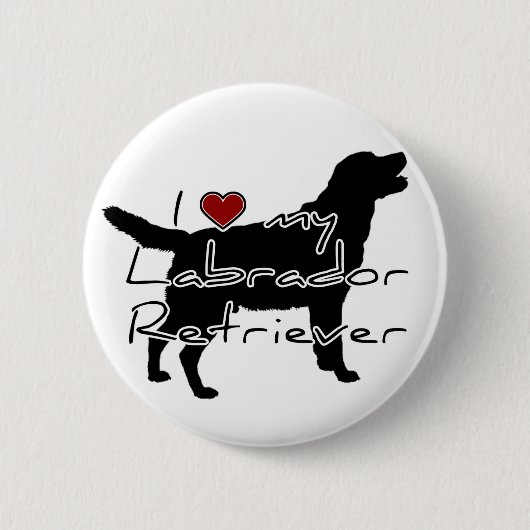Badge Rond 5 Cm J'ai "coeur" mes mots de Labrador Retriever avec d (Devant)