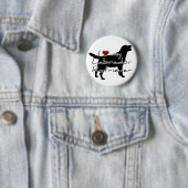 Badge Rond 5 Cm J'ai "coeur" mes mots de Labrador Retriever avec d (En situation)