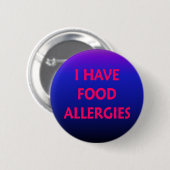 Badge Rond 5 Cm J'ai des allergies alimentaires (Devant & derrière)
