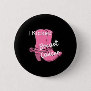 Badge Rond 5 Cm J'ai donné le cancer du sein rose Boot Survivant D