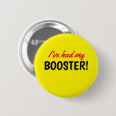 Badge Rond 5 Cm J'Ai Fait Vacciner Mon Booster Bouton Jaune (Devant & derrière)
