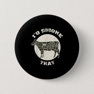 Badge Rond 5 Cm J'Ai Fumé Que Drôle Vache Barbecue Chemise Grillin