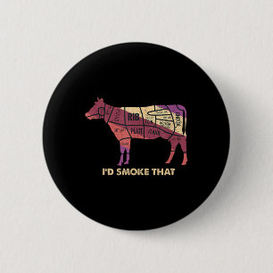 Badge Rond 5 Cm J'Ai Fumé Que Vache Bbq Grillmasters Barbecue Fume