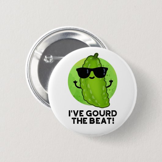 Badge Rond 5 Cm J'Ai Gourd The Beat Funny Green Veggie Pun (Devant & derrière)