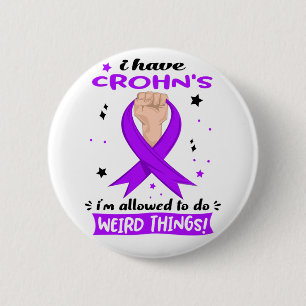 Badge Rond 5 Cm J'ai la maladie de Crohn, je suis autorisé à faire