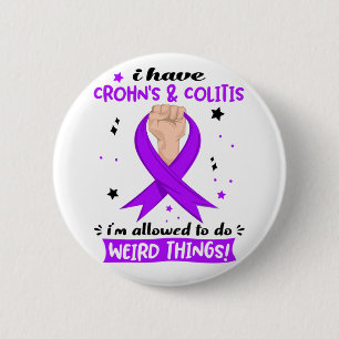 Badge Rond 5 Cm J'ai la maladie de Crohn & la colite Je suis autor