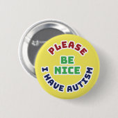 Badge Rond 5 Cm J'ai l'autisme (Devant & derrière)