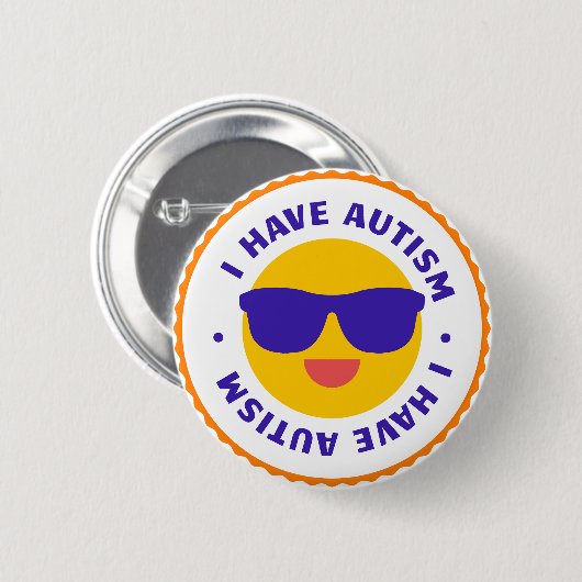 Badge Rond 5 Cm J'ai l'autisme (Devant & derrière)