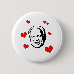 BADGE ROND 5 CM J'AI LE COEUR MCCAIN T-SHIRT