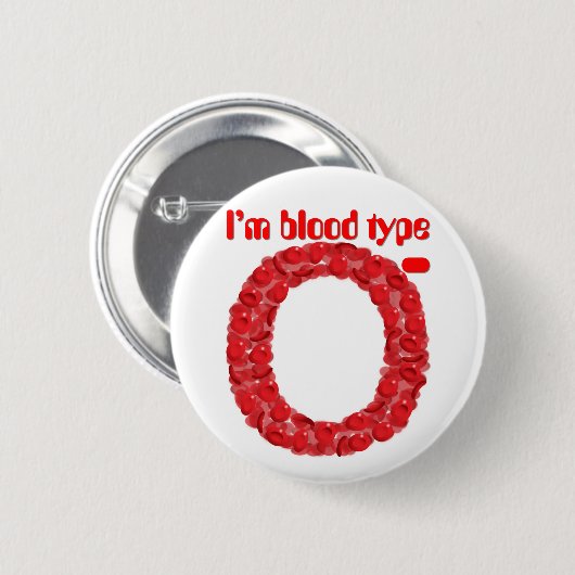 Badge Rond 5 Cm J'ai le groupe sanguin O négatif (Devant & derrière)