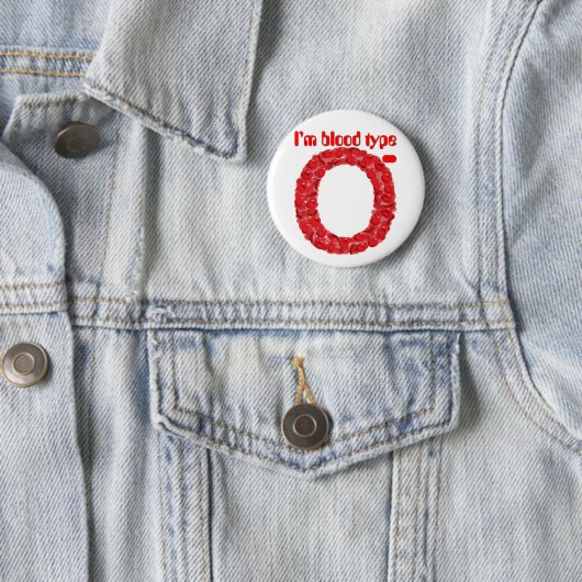 Badge Rond 5 Cm J'ai le groupe sanguin O négatif (En situation)
