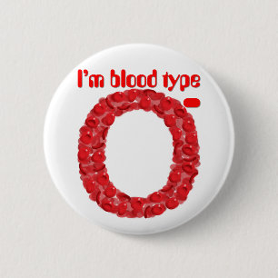 Badge Rond 5 Cm J'ai le groupe sanguin O négatif