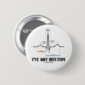 Badge Rond 5 Cm J'ai le rythme (ECG/EKG - le contour de ruelle (Devant & derrière)