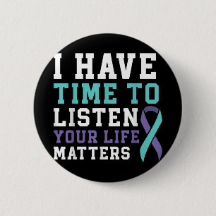 Badge Rond 5 Cm J'ai le temps d'écouter la santé mentale de votre 