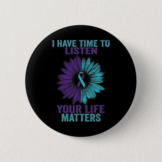 Badge Rond 5 Cm J'Ai Le Temps D'Écouter La Sensibilisation À La Pr (Devant)