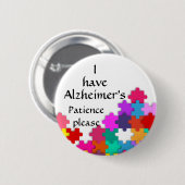 Badge Rond 5 Cm j'ai l'insigne d'alzheimers (Devant & derrière)