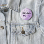 Badge Rond 5 Cm J'ai lu le bouton de lèvres (En situation)