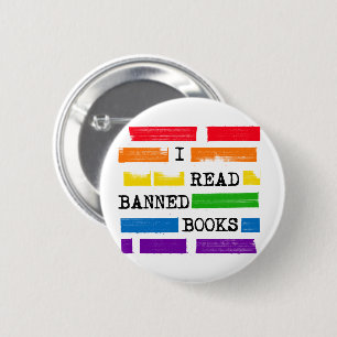 Badge Rond 5 Cm J'Ai Lu Les Livres Interdits Rainbow Redacted