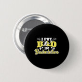 Badge Rond 5 Cm J'Ai Mal À Badminton (Devant & derrière)
