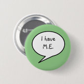 Badge Rond 5 Cm J'ai ME, handicap vert mer, conscience (Devant & derrière)