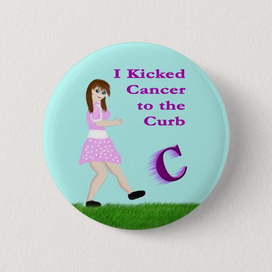 Badge Rond 5 Cm J'ai mis le cancer sur le bord (Devant)