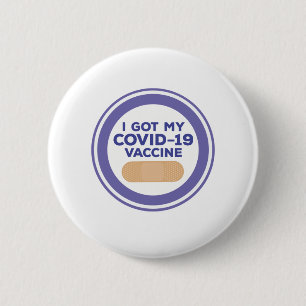 Badge Rond 5 Cm J'Ai Mon Vaccin Convid-19