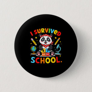 Badge Rond 5 Cm J'ai survécu 67 jours d'école Mème drôle Professeu