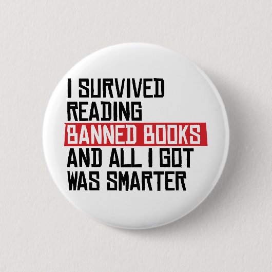 Badge Rond 5 Cm J'ai survécu à la lecture de livres interdits (Devant)